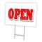 Signmission Open Yard Sign & Stake outdoor plastic coroplast window, C-1216 Open C-1216 Open - alternate 1